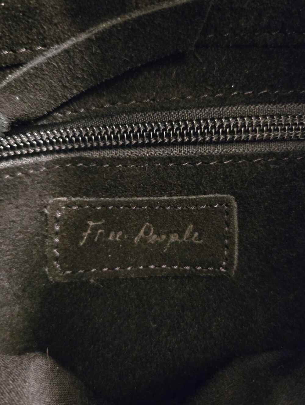 Free People Black Suede Embroidered Beaded Tote Bag Purse - Picture 6 of 16